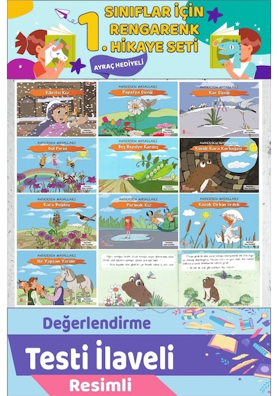 1.sınıf Birbirinden Güzel 10 Lu Masal Seti 16 Sayfa