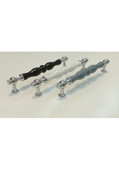 Rustik Porselen Siyah Mobilya Dolap Kulp 160 Mm