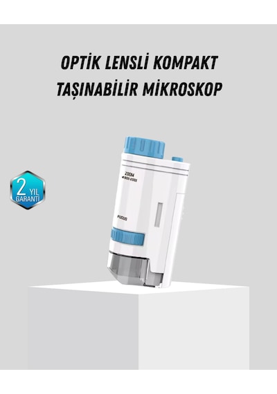 Tnabilir - 174 - Mini Mikroskop Led Işıklı 80x 200x Büyütmeli Ve - Kmrsfres - Odak Ayarlı