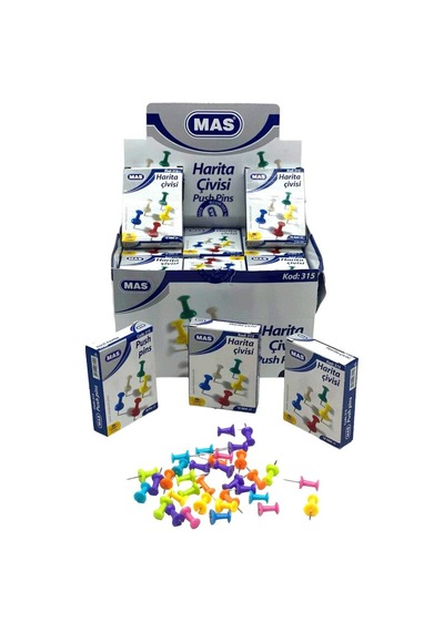 648 Adet Harita Çivisi Pano İğnesi 12x18pcs Renkli Silindirik