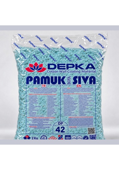 Depka Pamuk Sıva Dp42 2 Kg 7-8 M² İpek Sıva Alternatifi Isı Ve Ses Yalıtımlı Dekoratif Sıva