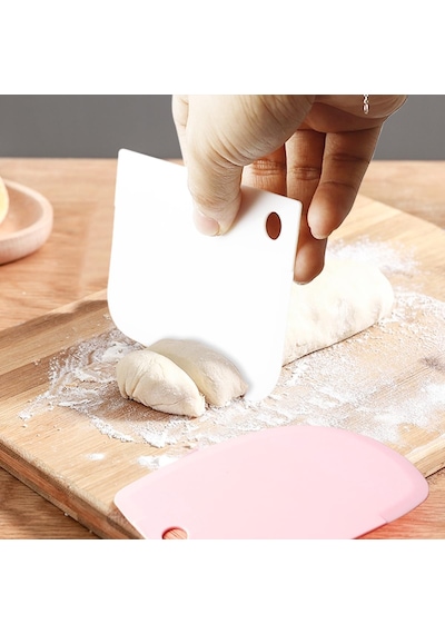 Plastik Hamur, Pasta, Börek Şekillendirme, Kazıma, Kesme Seti, Açık Pembe, 3'lü Set