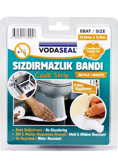 Vodaseal Klozet ve Evye Sızdırmazlık Bantı Bandı 12,8 mm*3,35 mt