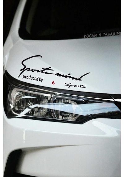 Mazda 6 Sport Mind Far Üstü Şerit Sticker Araca Özel Siyah Kırmızı Yazı Tasarımı 6 Yazılı Siyah & Kırmızı