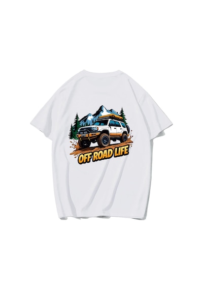 Brz Collectıon Brz Collection Unisex Oversize Off Road Life T-shirt Beyaz