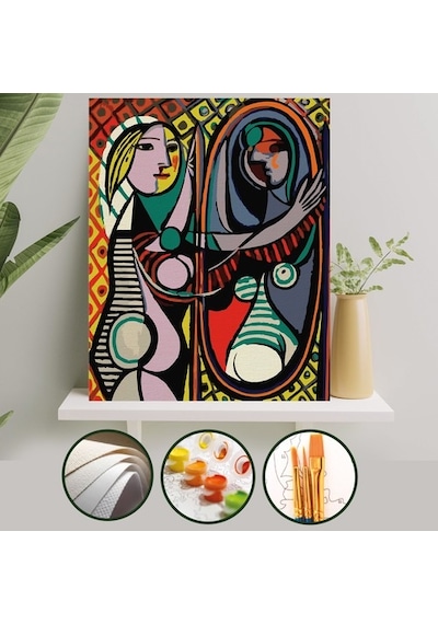 Sayılarla Boyama Tuval Seti 40X50 Cm - Aynadaki Kadın