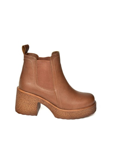 Fox Shoes T996220009 Taba Kalın Topuklu Kadın Bot Taba