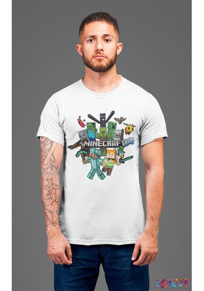 Bumeta Minecraft Lego All Karakter Characters Oyun Game Unisex Tişört T-shirt 001