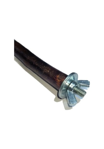 Ahşap Kuş Dalı Tünek, 22 Cm Uzunluk, Metal Aparatlı