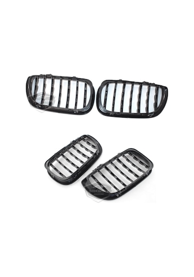 Bmw 3 Serisi E46 Lcı 2002-2005 Uyumlu Ön Panjur Böbrek Krom Izgara Diamond İthal Piano Black 1.sınıf Sağ Sol Takım