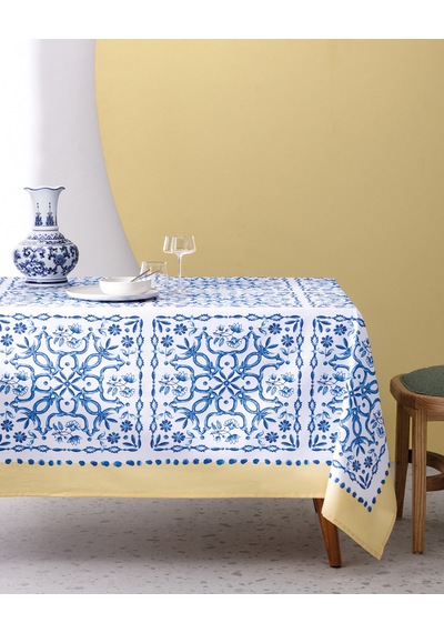 Madame Coco Ligny Masa Örtüsü - 150x250 Cm - Mavi/bej Maor0000000042
