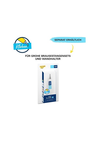 Grohe Vitalio Comfort 110 El Duşu Seti, 110mm Kare 3 Akışlı, Masaj, Yağmur Ve Jet Duşu, Duş Başlığı Tutucu, 1 Çok Renkli
