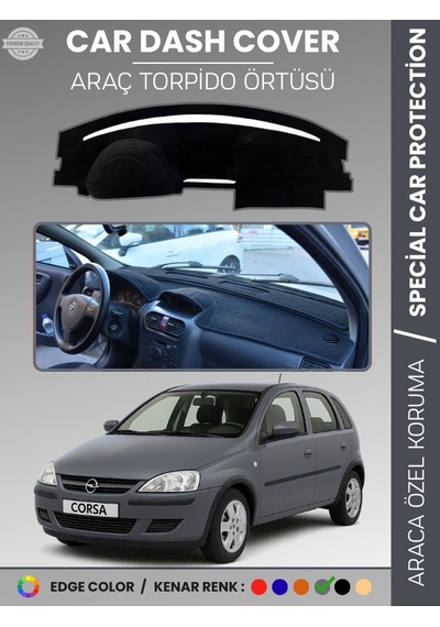 Opel Corsa C 2000-2006 Torpido Örtüsü Ön Göğüs Halı Torpido Koruma Birebir Uyum Kaymaz Özel Kesim - 486 Stiloto