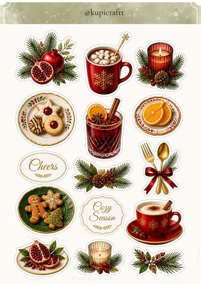 Yılbaşı Temalı Sticker Seti - Newyear - Yılbaşı Sticker Set 0