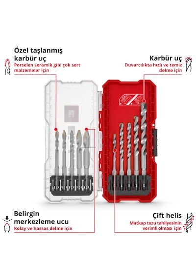 Einhell S-CASE 10 Parça Seramik Matkap Ucu Seti - 49051410