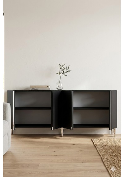 Ka1898as Anka Konsol Ve Tv Sehpası Antrasit-silver 180cm