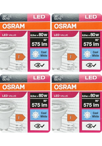 4 Adet Ledvance 6,9w Günışığı-ılık Beyaz 4000k Gu10 Duylu Led Spot Ampul