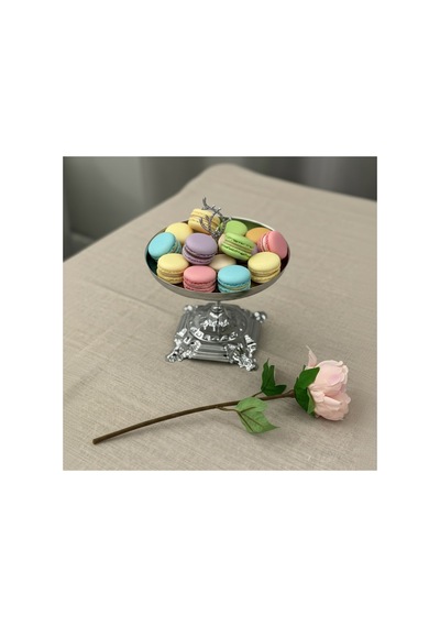 3'lü Lüx Sunumluk Çeyiz Seti - Gümüş Renk Metal Çay Saati & Misafir Sunumluk Stand Gümüş - 815169597