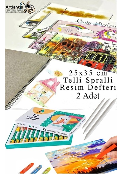 12 Renk Adel Pastel Boya 25x35 Cm Telli Spralli Resim Defteri Pastel Dağıtma Kalemi 15 Yaprak Resim Defteri Yağlı Pastel Çok Renkli 12 Renk Adel Pastel Boya 25x35 Cm Telli Spralli Resim Defteri Pastel Dağıtma Kalemi 15 Yaprak Resim Defteri Yağlı Pastel Çok Renkli