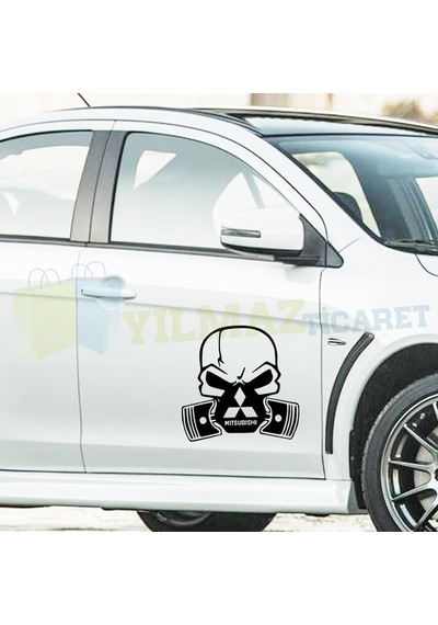Mitsubishi Logo Arma Kurukafa Oto Sticker Araba Yapıştırma Etiket