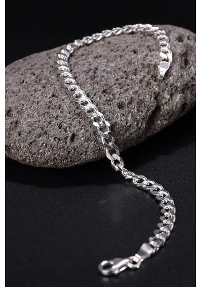 925 Ayar Gümüş Gurmet Zincir Bileklik Silver
