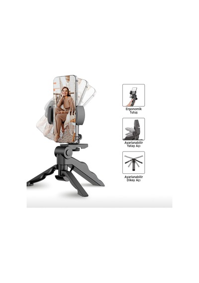 Onyo ONY16 Masaüstü Çok Fonksiyonlu Tripod Siyah