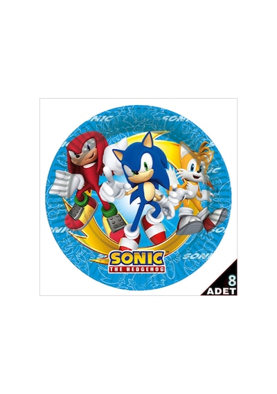 Sonic, Karton Tabak - 23cm X 8 Adet