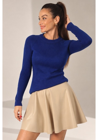 By Saygı Kadın Reglan Kollu Triko Bluz Saks