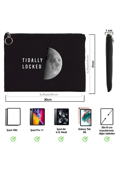 Tidally Locked Baskılı Apple Uyumlu iPad Tablet Portföy Çanta Kılıf