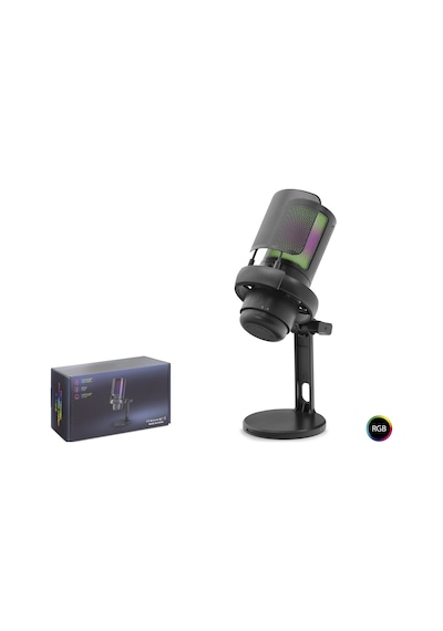Hadron Me6pb Gaming Rgb Masaüstü Mikrofon Usb Type-c 192khz 24bit - Siyah