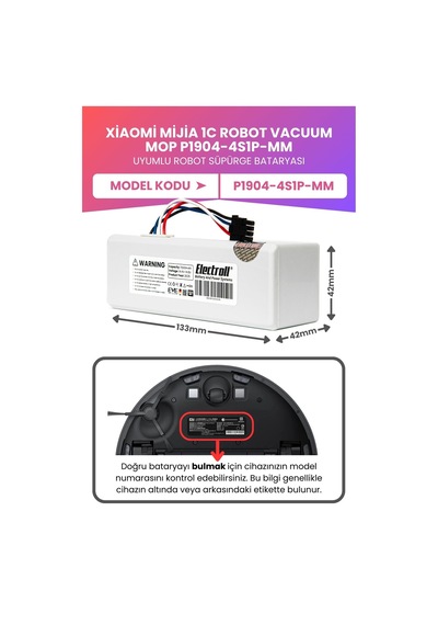 Xiaomi Mijia 1c Robot Vacuum Mop P1904-4s1p-mm Batarya 7000mah