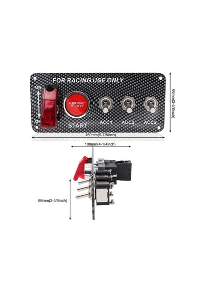 4'lü ON-OFF Toggle Switch Panel - Motor Start Butonlu
