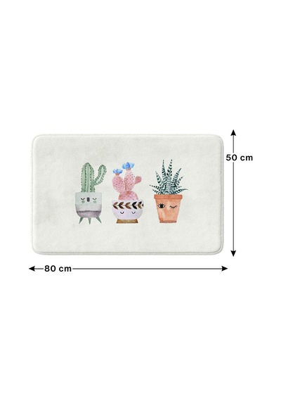 Sevimli Tasarımlı Mikrofiber 2'li Takım Banyo Paspası, Kaymaz Taban, Makinede Yıkanabilir 40x60 50x80 256 Tkmbp Çok Renkli