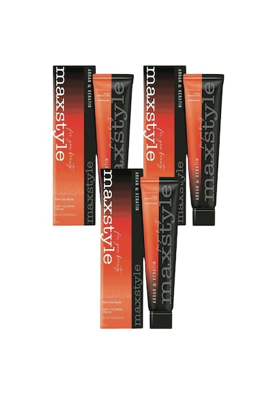 Maxstyle Sps427 Argan Ve Keratin 2025/07.35 Bronz Kahve 60 Ml 3 Adet Saç Boyası Oksidansız