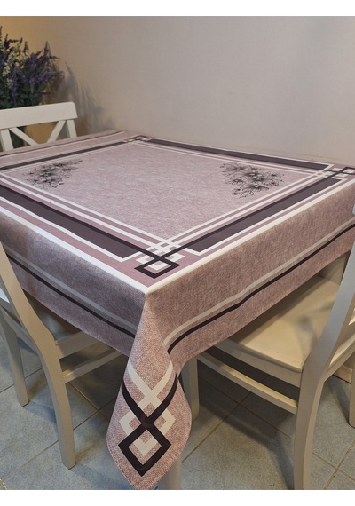 Dora Pano Elyaf Tabanlı Pvc Muşamba - Desenli Silinebilir 120 X 140 Hazır Masa Örtüsü Pembe