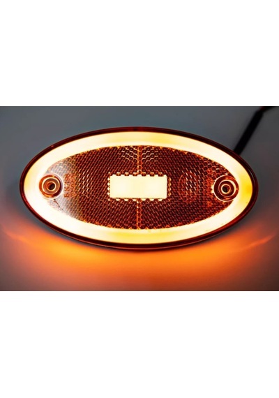 Ahmet Otomotiv Neon Model Ledli Oval Yan Lamba 12v-24v Sarı Renk
