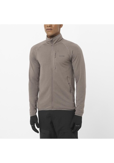 Salomon Essentıal Lıghtwarm Erkek Tam Fermuar Polar Iron Lc2645700 Kahverengi