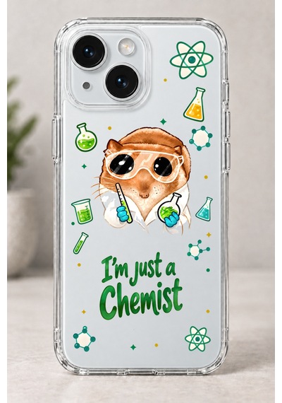 Sad Hamster Kimyager Baskılı Şeffaf Telefon Kılıfı