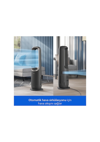 Phılıps Amf970/10 Fan, Isıtıcı, Nemlendirici 4'ü 1 Arada Hava Temizleyici Gri