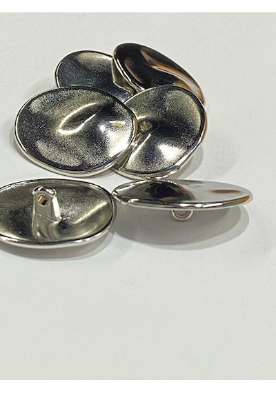 Trençkot Kaban Düğmesi Takımı Elips Model / Gümüş 6 Lı Set 2,7 Cm