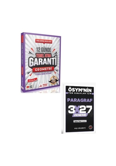 2027 Paraf 2027 Tyt Ayt Kpss Dgs Ales 12 Günde Temel Atma Garanti Geometri Video Ders Kitabı+ Evp Akademi Paragraf