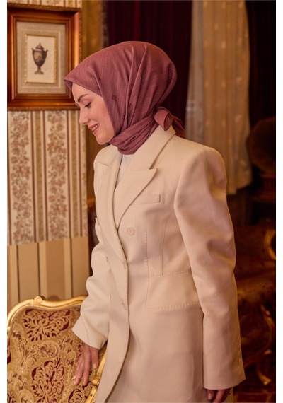 Silk Home Monogram Pamuk İpek Eşarp 130001-01 gül kurusu