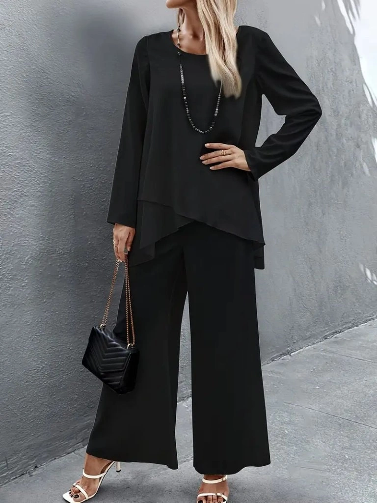 Ahes Shopping Kadın Uzun Kollu Asimetrik Detaylı Salaş Sandy Bluz Ve Pantolon Ikili Takım Siyah Ahes Shopping Kadın Uzun Kollu Asimetrik Detaylı Salaş Sandy Bluz Ve Pantolon Ikili Takım Siyah