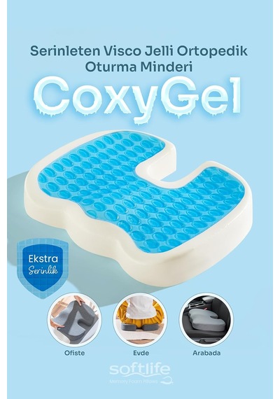Coxygel Serinleten Visco Oturma Minderi Jelli Ortopedik Coccyx Kuyruk Sokumu Minderi 45x34x7cm Çok Renkli Coxygel Serinleten Visco Oturma Minderi Jelli Ortopedik Coccyx Kuyruk Sokumu Minderi 45x34x7cm Çok Renkli