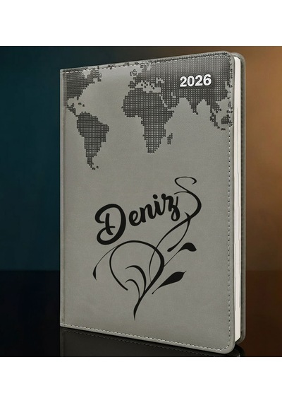 Bk Gift Kişiye Özel İsimli Termo Sert Kapak 2026 Gri Ajanda -5, Öğretmenler Günü Hediyesi, Yeni İş Hediyesi 35259 Bk Gift Renkli