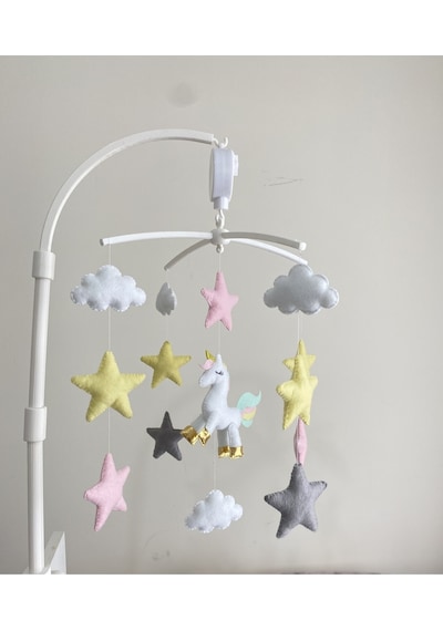 Ünicorn Figürlü Müzikli Bebek Odası Dönence