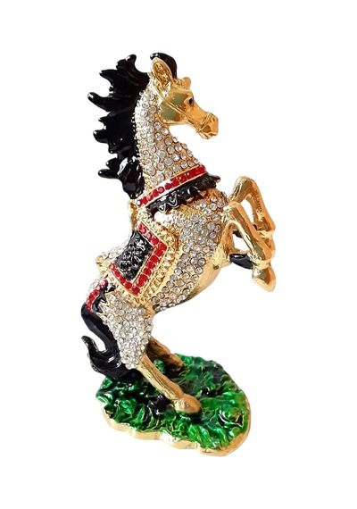 Dekoratif Swarovski Taşlı At Biblo, Mücevher Kutusu