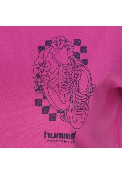 Hummel Rodas Kadın Pembe Yuvarlak Yaka Tişört Pembe