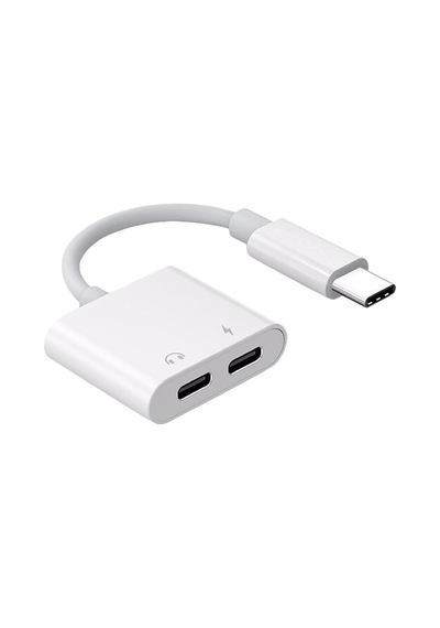 5067 Type C To Kulaklık Hızlı Şarj Giriş Çevirici Çoklayıcı Çoğaltıcı Splitter Adaptör