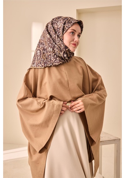 Silk Home Twill İpek Eşarp 11478-34 Acı Kahve, Gold, Bej, Gri, Ekru, Gümüş